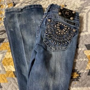 Size 25 Miss Me Jeans distressed w/ rhinestones